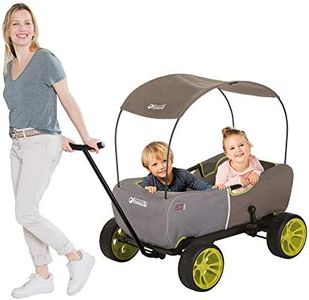 hauck Chariot de Transport Eco Mobil avec Toit Pare-Soleil, pour Deux Enfants à Partir de 2 Ans, Charge Admissible 50 kg, Stable, Pliable, Frein d'Arrêt, Timon Suspendu et Amovible, Forest