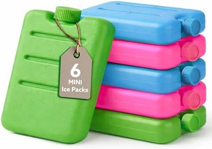 Kona Small Lunch Ice Packs Set of 6 - TSA Compliant Slim Reusable Freezer Packs, Approved Ice Replacement & Fits Most Anywhere, 3 X 3 Inches