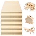 30 Pieces Basswood Sheets Thin Unfinished Plywood Wood Sheets for Craft DIY Project 1/16 ×8×12 Inch