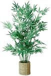 365 Blooming Decor 3.2 ft Artificial Bamboo Silk Tree in Handmade Seagrass Pot - Luxury potted faux bamboo plant with 13 Trunks for Room, Home, Office and Kitchen Decor - Elegant Money Tree