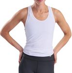 Compression Tank Top Women's Racerback Sleeveless Sports Tee (White, XL)