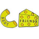 Charmart Best Friends Lapel Pin 2 Piece Set Macaroni and Cheese Enamel Brooch Pins Accessories Badges Gifts