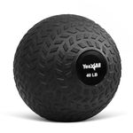 Yes4All 40 lbs Slam Ball for Strength, Power and HIIT Workout - Fitness Exercise Ball with Grip Tread & Durable Rubber Shell (40 Lbs, Black)