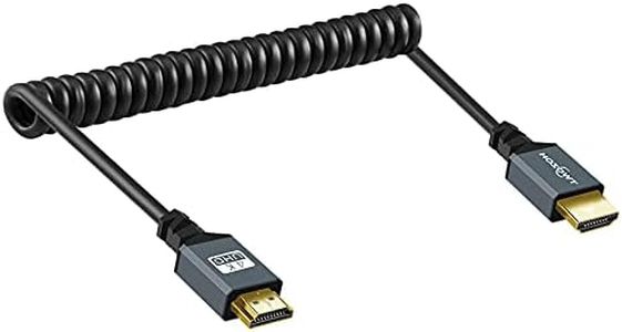 Twozoh Câble Spiralé HDMI vers HDMI, HDMI Mâle vers HDMI Mâle Spiralé, Câble HDMI vers HDMI torsadé compatible 4K UHD, 1080p (HDMI 2.0) (0,3M-1,5M)