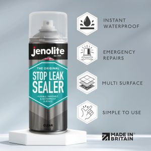 JENOLITE Clear Stop Leak Sealer Spray 400ml – Waterproof Gutter & Roof Sealant