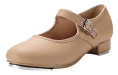 Linodes Unisex PU Leather Easy Strap Tap Shoe Dance Shoes for Women and Men's Dance Shoes-608-1-Brown-9.5M