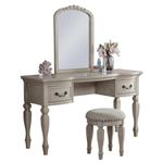 BOBKONA Metro Vanity with Stool, Antique White