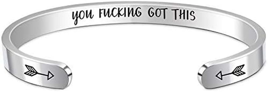 Btysun Gifts for Mom Inspirational Bracelets for Women Birthday Gifts for Women Mothers Day Her Motivational Cuff Bangle Friendship Personalized Mantra Jewelry with Gift Box