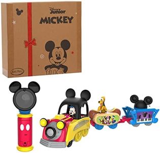 Mickey Mouse Just Play Disney Junior Funhouse Light The Way Train, Musical Toy Train Set with Controller, Preschool, Amazon Exclusive, Multi-Color, 38014