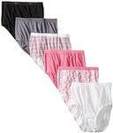 Hanes Women's Brief Panties, 6-Pack, 100% Cotton Briefs, Moisture-Wicking Cotton Brief Underwear, 6-Pack (Colors May Vary)