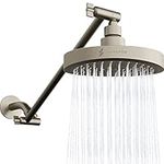 SparkPod Rain Shower Head With Shower Arm Extension - High Pressure Relaxing Rain Shower- Luxury Modern Look - No Hassle Tool-Less 1-Min Installation (16" Shower Arm Extension, Nickel (Brushed Finish)