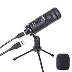 USB Microphone for Computer, Budbof Condenser PC Mic for MAC or Windows Laptop PS4 Gaming YouTube Streaming Vocal Recording with Noise Reduction and Mute Button Plug & Play