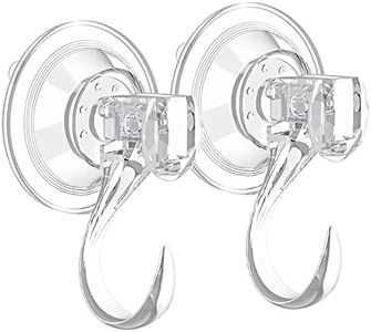 STAMI PLET 2 Pack Suction Cup Wreath Hanger,Large Clear Removable Suction Cup Wreath Hooks 22BL Strong Window Glass Wreath Holder Use for Halloween Christmas Decor