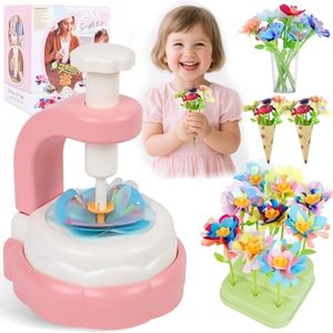 Hunfur DIY Fabric Flower Bouquet Craft Kit for Girls Ages 3-5 4-8,Build Your Own Flower Making Kit Toy,Arts and Crafts for Kids 3 4 5 6 7 8Year Old Birthday Gift, Preschool Educational Activity