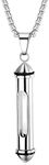 Jude Jewelers Stainless Steel Glass Keepsake Ash Memorial Urn Cremation Pendant Necklace, Metal