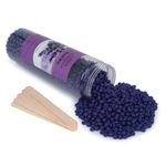 Cema Hard Wax Beans,Hair Removal Full Body Brazilian Bikini Beads for Stripless Body Waxing at Home with free spatula, 400 gms Jar (400 Grams, Lavender)