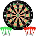 Queta Dartboard, Queta Magnetic Dart Board 17" with 12pcs Magnets Darts Arrows Family Game Activities