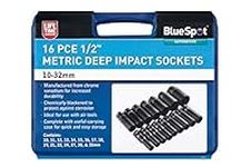 Blue Spot Tools 01550 16PCE 1/2" Metric Deep Impact Sockets (10-32mm)