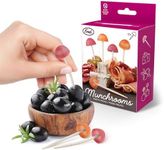 Genuine Fred MUNCHROOMS Mushroom Party Picks, Set of 12 Reusable Plastic Picks, Perfect for Parties, Picnics, and Buffets, Fun and Whimsical Table Decor