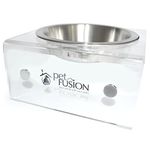 PetFusion Elevated SinglePod Magnetic Cat Feeder. (Cat Dish, Single), 8 x 8 x 4", Translucent