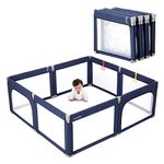 Doradotey Playpen Foldable Baby Playpen, 180x200cm Play Pen Babies and Toddlers Adjustable Shape Play Pens for Indoors Large Playpens, Navy Blue