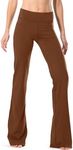 Safort 28" 30" 32" 34" Inseam Regular Tall Bootcut Yoga Pants, 4 Pockets, UPF50+, Brown, M
