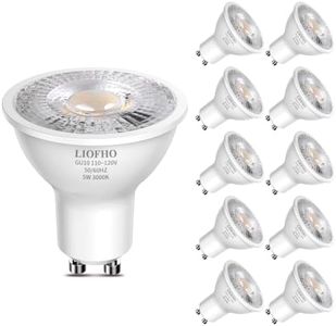 GU10 LED Spot Light Bulbs Warm White 5W, 3000K, 450lm, Non-Dimmable,Energy Saving Light Bulbs, Equivalent 40-50W GU10 Halogen Spotlight Bulbs, No Flickering, 10 Pack