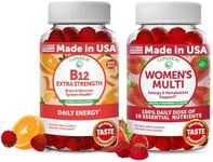 Lunakai Vitamin B12 and Women's Multivitamin Gummies Bundle - 3000mcg Methylcobalamin High Absorption Energy Gummy - 100% Daily Value of 16 Essential Vitamins and Minerals Supplement - 30 Days Supply