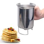 Stainless-Steel Pancake Batter Dispenser Handheld Pancake Batter Dispenser - 900ML Professional Batter Funnel Kitchen Tool for Baking Cake Cupcakes Crepes Waffles Pancake