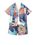 Kids Comfortable and Cotton Casual Half Sleeves Print Shirt and Shorts Co-ord Set for Boys || Birthday || Party || (Baby Boys, Blue, 3-4 Years)