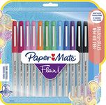 Paper Mate Flair Felt Tip Pens, Ultra Fine Point (0.4mm), Assorted Colours, 12 Count