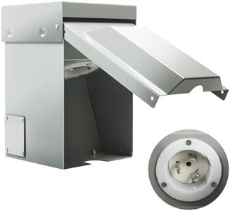 ZUYIYI 50 Amp Generator Power Inlet Box, NEMA SS2-50P Generator Box for 3-Prong Generator Cord, 120/240V 12000W, Weatherproof Outdoor Outlet Receptacle