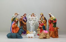 Reflection Art Studio Christmas Nativity Crib Set Large, 8 inches, Multicolor, Set of 12 Pieces(Made in India)