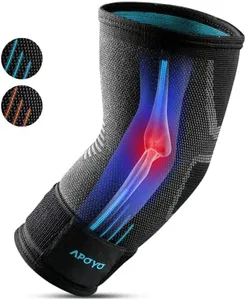 APOYO Elbow Brace for Tendonitis and Tennis Elbow, Compression Sleeve for Arthritis, Workouts, Reduce Joint Pain During Fitness Activity (Large)