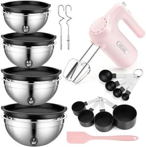 Lord Eagle 5-Speed Hand Mixer Electric With 4 Mixing Bowls Set