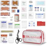Kitgo First Aid Kit for Home,Travel Medicine kit with Essential Emergency Medical for Travel, Hiking, Sports, Office, Dorm,Waterproof First Aid Kit for Women, Red