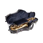Crossrock Fiberglass Alto Saxophone Case - Includes Accessory Pocket, Removable Shoulder Straps, TSA Lock - Space Gray (CRF1020ASSG)