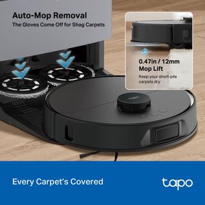 Tapo RV50 Pro Omni Robot Vacuum Cleaner with Mop – 15000Pa Suction, All-in-One Dock, Dual-Laser, Alexa