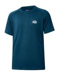 Willit Men's Rashguard Swim Shirt UPF 50+ Sun Protection Shirt Short Sleeve SPF Quick Dry Fishing Shirt Heather Navy M