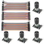 WMYCONGCONG 5 PCS KY-040 Rotary Encoder Module Brick Sensor Board with Knob Cap + 120 PCS Multicolored Breadboard Jumper Wires Ribbon Cables Kit