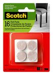 Scotch Felt Furniture Pads, 16 Round Pads for Hardwood Floors, 3/4", Beige (SP805-NA)