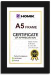 HOMIK A5 Frame | A5 Photo Frame With Acrylic Safety Glass Photo Frame with Mount - Home Decor Photo Frame | A5 Picture Frame Ideal For Gifting