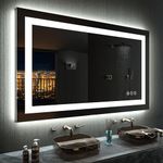 LOAAO 48"X32" LED Bathroom Mirror with Lights, Anti-Fog, Dimmable, RGB Backlit + Front Lighted, Bathroom Vanity Mirror for Wall, Memory Function