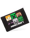 Minecraft Wallet Trifold For Kids | Boys Girls Creeper Green OR Black Money Purse | Game Merchandise Gifts One Size