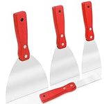 Swpeet 4Pcs 1" 3" 4" 5" 4 Sizes Stainless Steel Putty Knife Scrapers Assortment Kit, Metal Scraper Tool Spackle Knife for Drywall Finishing, Plaster Scraping, Decals, Wallpaper