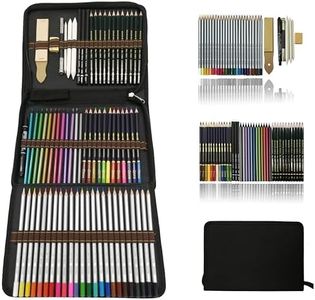 Professionnel Colore Art Set - Malette dessin Inclus pastel, aquarelle, Charbon de bois,métallique crayons de couleur et materiel dessin,Idéal Cadeaux pour Adulte Enfant