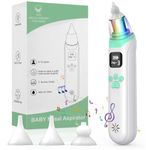 DIHOOM Nasal Aspirator Baby, Electric Nose Suckers, 3 Silicone Tips and 3 Suction Levels, Anti-Backflow Snot Sucker for Newborns, Toddlers, Soothing Function with Music and Light