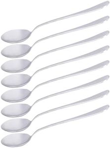 Bruntmor Soup Spoons - Soup Spoons Stainless steel - Stainless Steel Soup Spoons Round - Spoons for Eating Stainless - Durable and Stylish Stainless Steel Spoon - Set of 8-6.6 inches