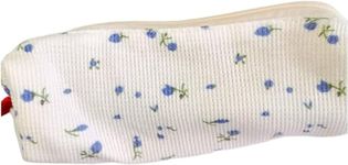 Rosojodg Blue Pencil Case, Portable, Cherry Floral Pattern, Storage Bag for Daily Use Pencil Cases Desk Supplies Organisers Office Supplies