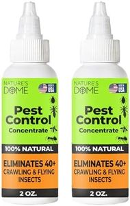 Nature's Dome Indoor Bug Spray 2 Pack – Natural Pet & Kid-Safe Pest Control Concentrate with Essential Oils – Roach, Spider, Flea, Mosquito & Ant Killer – Safe for Home & Outdoor Use, 2 oz Each
